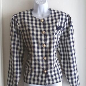 ⭐️Host Pick⭐️  Vintage D'ALLAIRDS | Blue and White Checkered Jacket